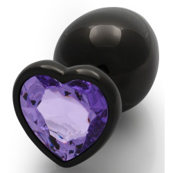 Ouch! Bijou anal Heart Gem L 8 x 4cm Noir-Violet